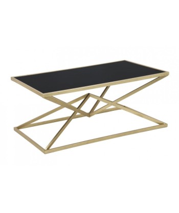 Table basse en métal et verre Pyramid Large Or / Noir, L110xl60xH45 cm Economisez 