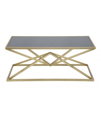 Table basse en métal et verre Pyramid Large Or / Noir, L110xl60xH45 cm Economisez 