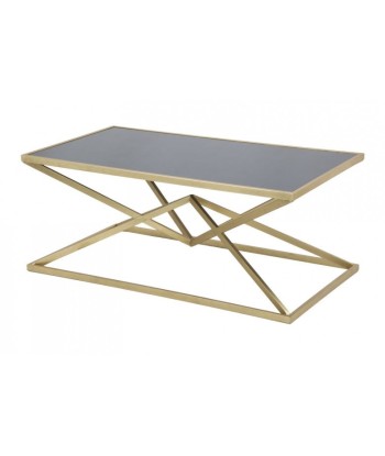 Table basse en métal et verre Pyramid Large Or / Noir, L110xl60xH45 cm Economisez 