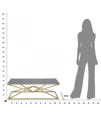 Table basse en métal et verre Pyramid Large Or / Noir, L110xl60xH45 cm Economisez 