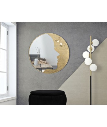 Miroir décoratif avec cadre en métal Glam Lady Luxy doré, Ø80 cm suggérées chez