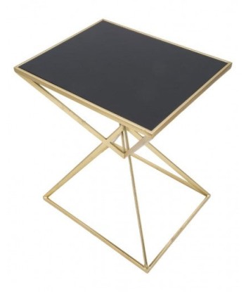 Table basse en métal et verre Pyramid Or / Noir, L57xl46xH68 cm livraison gratuite