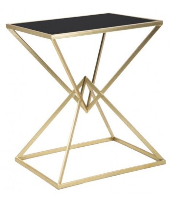 Table basse en métal et verre Pyramid Or / Noir, L57xl46xH68 cm livraison gratuite