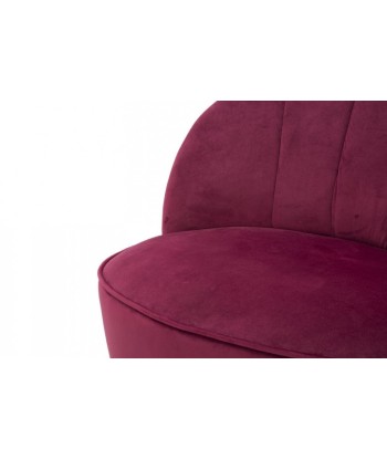 Fauteuil fixe rembourré en tissu Sopy Velvet Bordeaux / doré, l67xA71xH70 cm Paris Déstockage Promo