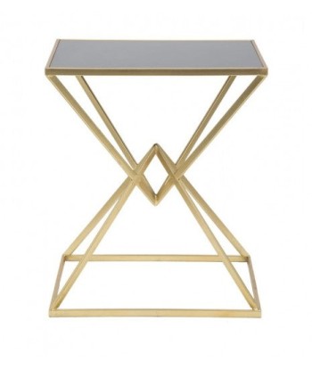 Table basse en métal et verre Pyramid Or / Noir, L57xl46xH68 cm livraison gratuite