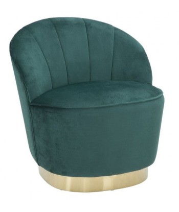 Fauteuil fixe rembourré en tissu Sopy Velvet Vert foncé / Or, l67xA71xH70 cm 2 - 3 jours ouvrés.