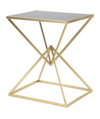 Table basse en métal et verre Pyramid Or / Noir, L57xl46xH68 cm livraison gratuite