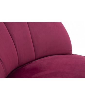 Fauteuil fixe rembourré en tissu Sopy Velvet Bordeaux / doré, l67xA71xH70 cm Paris Déstockage Promo