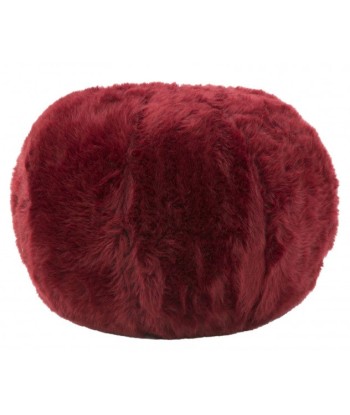 Tabouret rembourré en tissu Peluche Bordeaux, Ø50xH30 cm prix pour 