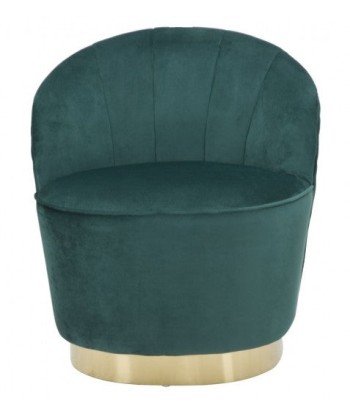 Fauteuil fixe rembourré en tissu Sopy Velvet Vert foncé / Or, l67xA71xH70 cm 2 - 3 jours ouvrés.