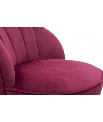 Fauteuil fixe rembourré en tissu Sopy Velvet Bordeaux / doré, l67xA71xH70 cm Paris Déstockage Promo