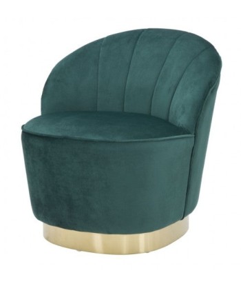 Fauteuil fixe rembourré en tissu Sopy Velvet Vert foncé / Or, l67xA71xH70 cm 2 - 3 jours ouvrés.