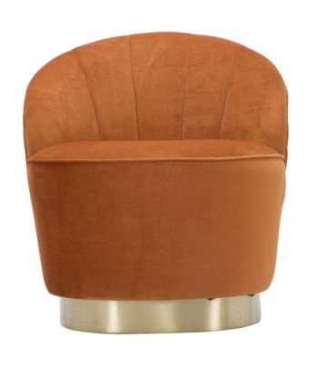 Fauteuil fixe rembourré en tissu Sopy Velvet Brick / doré, l67xA71xH70 cm en ligne