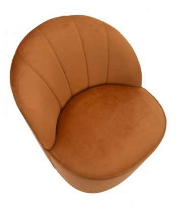 Fauteuil fixe rembourré en tissu Sopy Velvet Brick / doré, l67xA71xH70 cm en ligne