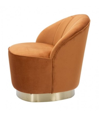 Fauteuil fixe rembourré en tissu Sopy Velvet Brick / doré, l67xA71xH70 cm en ligne