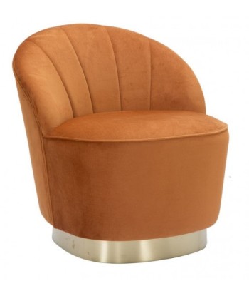 Fauteuil fixe rembourré en tissu Sopy Velvet Brick / doré, l67xA71xH70 cm en ligne