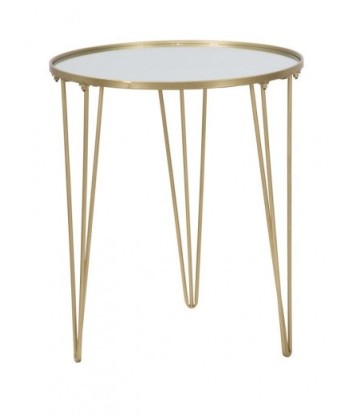 Table basse Glam Doré en métal et verre, Ø50xH58,5 cm chez Cornerstreet bien 