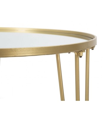 Table basse Glam Doré en métal et verre, Ø50xH58,5 cm chez Cornerstreet bien 