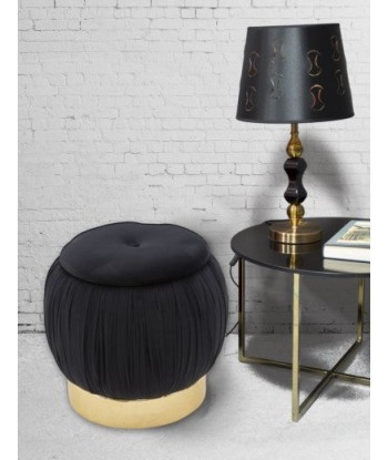 Tabouret rembourré avec tissu, avec espace de rangement Paris Noir, Ø41xH41 cm Comment ça marche