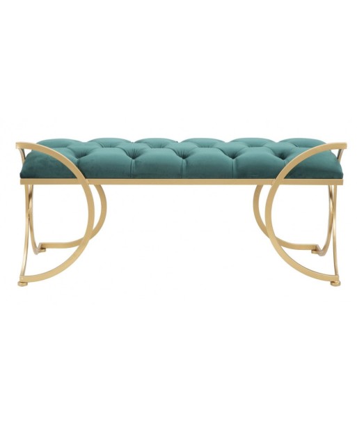 Banquette rembourrée avec pieds en tissu et métal Luxy Velvet Vert / doré, l103xA43xH47 cm sélection de produits