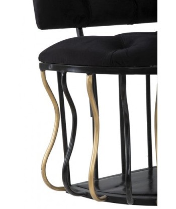 Banc avec espace de rangement, tapissé de tissu Glam Noir / doré, l128xA57xH90 cm à prix réduit toute l'année