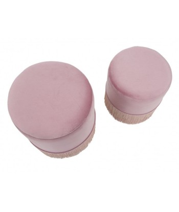 Set de 2 tabourets tapissés de tissu Lines Velvet Rose, Ø35xH42 / Ø30xH32 cm sélection de produits