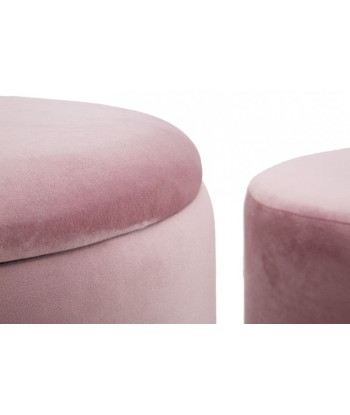 Set de 2 tabourets tapissés de tissu Lines Velvet Rose, Ø35xH42 / Ø30xH32 cm sélection de produits