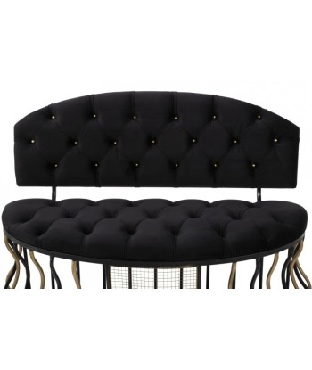 Banc avec espace de rangement, tapissé de tissu Glam Noir / doré, l128xA57xH90 cm à prix réduit toute l'année