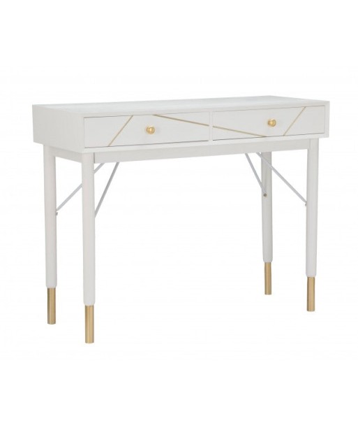 Console en MDF et métal, avec 2 tiroirs Luxy Blanc/Or, l100xA40xH79 cm 2023