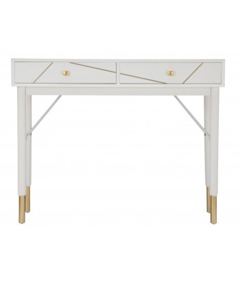 Console en MDF et métal, avec 2 tiroirs Luxy Blanc/Or, l100xA40xH79 cm 2023