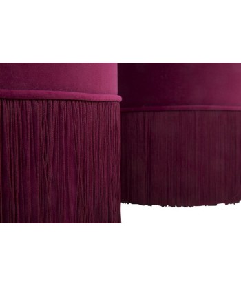 Lot de 2 tabourets rembourrés en tissu Lines Velvet Bordeaux, Ø35xH42 / Ø30xH32 cm Pour