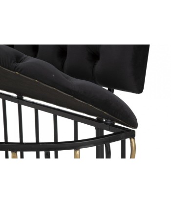 Banc avec espace de rangement, tapissé de tissu Glam Noir / doré, l128xA57xH90 cm à prix réduit toute l'année