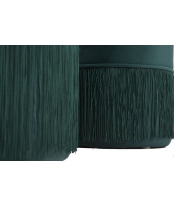 Set de 2 tabourets tapissés de tissu Lines Velvet Vert, Ø35xH42 / Ø30xH32 cm pour bénéficier 