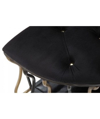 Banc avec espace de rangement, tapissé de tissu Glam Noir / doré, l128xA57xH90 cm à prix réduit toute l'année