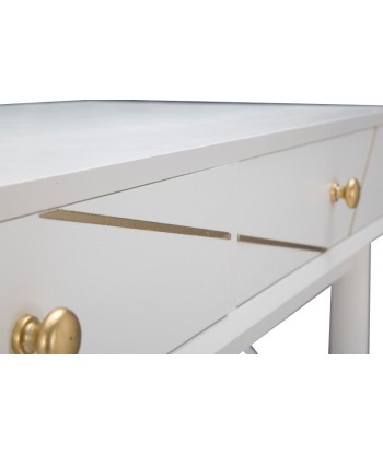 Console en MDF et métal, avec 2 tiroirs Luxy Blanc/Or, l100xA40xH79 cm 2023