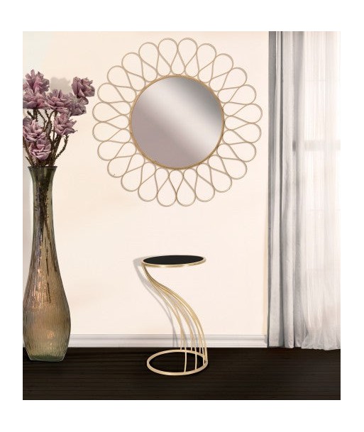 Verre, MDF et métal Flush Glam Petite table porte-téléphone Noir / Or, Ø35xH60 cm Comparez et commandez 