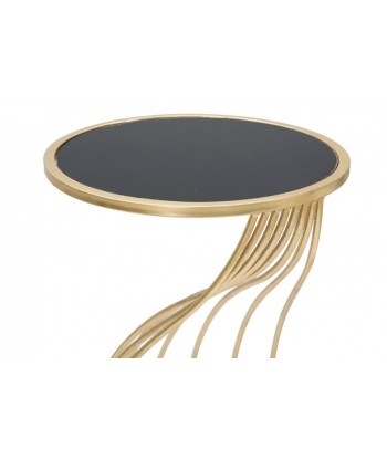 Verre, MDF et métal Flush Glam Petite table porte-téléphone Noir / Or, Ø35xH60 cm Comparez et commandez 