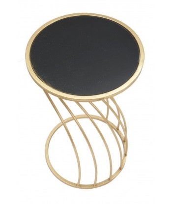 Verre, MDF et métal Flush Glam Petite table porte-téléphone Noir / Or, Ø35xH60 cm Comparez et commandez 