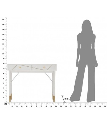 Console en MDF et métal, avec 2 tiroirs Luxy Blanc/Or, l100xA40xH79 cm 2023