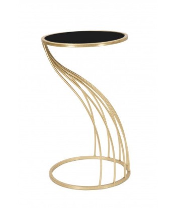 Verre, MDF et métal Flush Glam Petite table porte-téléphone Noir / Or, Ø35xH60 cm Comparez et commandez 