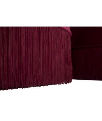 Lot de 2 tabourets rembourrés avec tissu et rangements Lines Velvet Bordeaux, Ø71xH40 cm / Ø55xH33 cm de France