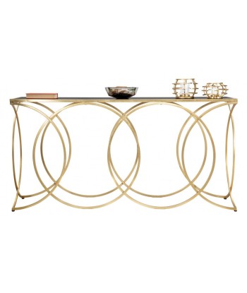 Console métal et verre Infinity Noir / Or, l160xA40xH79 cm 50-70% off 