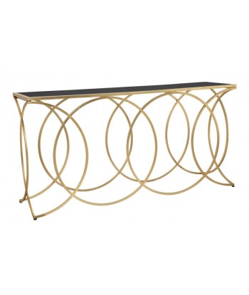 Console métal et verre Infinity Noir / Or, l160xA40xH79 cm 50-70% off 