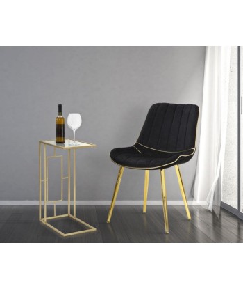 Table de support téléphonique en verre et métal Glam C Doré, L40,5xl25,5xH60 cm livraison gratuite