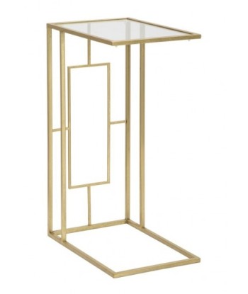 Table de support téléphonique en verre et métal Glam C Doré, L40,5xl25,5xH60 cm livraison gratuite