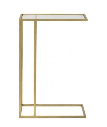 Table de support téléphonique en verre et métal Glam C Doré, L40,5xl25,5xH60 cm livraison gratuite