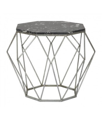 Table basse en métal Diamond Marble Noir, Ø68xH52 cm l'évolution des habitudes 