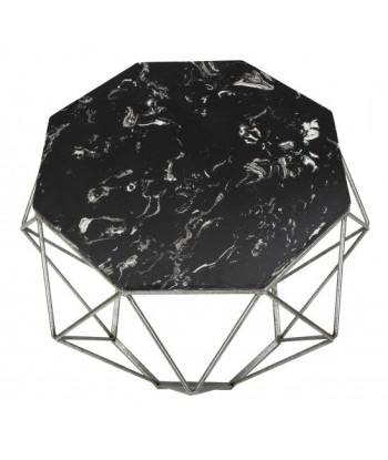 Table basse en métal Diamond Marble Noir, Ø68xH52 cm l'évolution des habitudes 