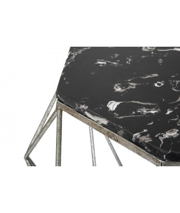 Table basse en métal Diamond Marble Noir, Ø68xH52 cm l'évolution des habitudes 