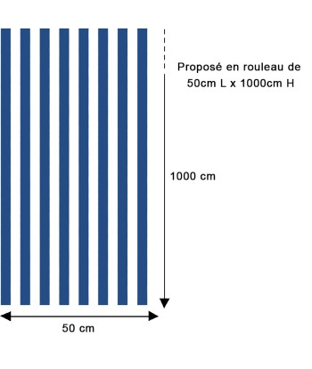 Papier peint rayures fines bleu de France